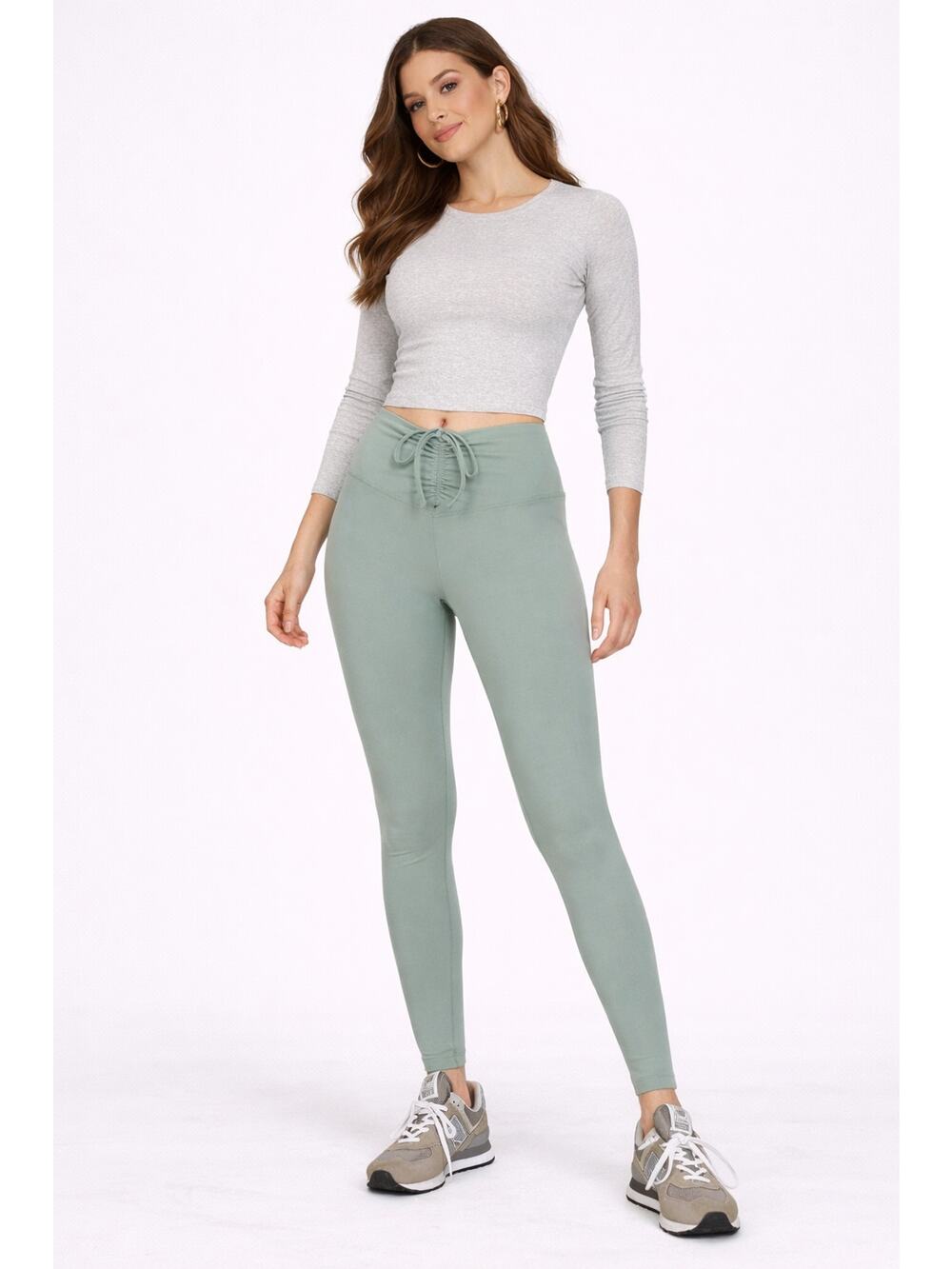 Pink Active Victorias Secret Adjustable Waist Ruched Leggings Womens Small Green